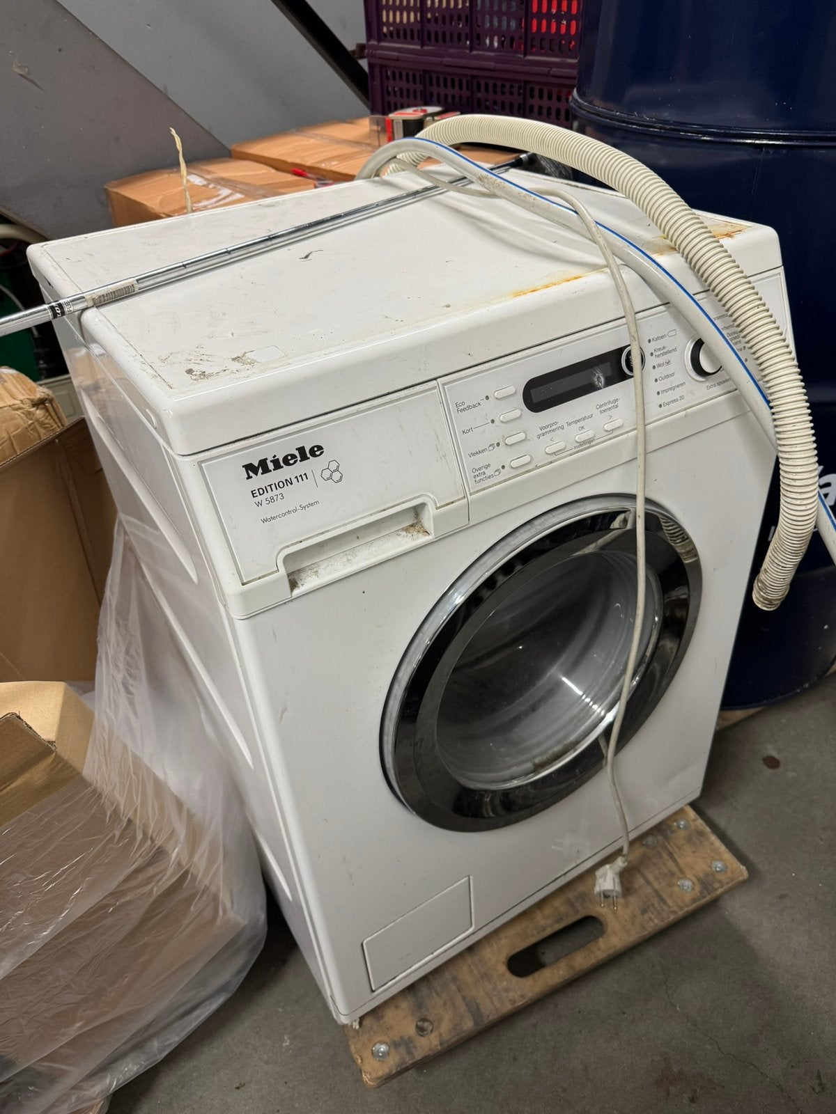 SPOED - GRATIS - Wasmachine Miele, Witgoed en Apparatuur, Wasmachines, Ophalen, Gebruikt, 1200 tot 1600 toeren, 85 tot 90 cm