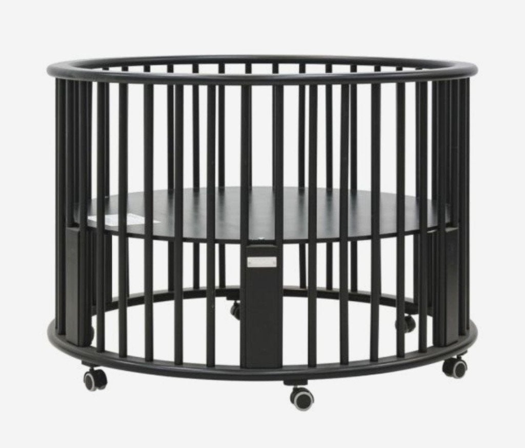 Ronde zwarte box incl. Matras, Kinderen en Baby's, Ophalen, Gebruikt, Rond, In hoogte verstelbaar