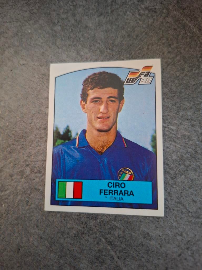 Panini sticker Euro 88 Duitsland.Speler Ciro Ferrara Italië., Verzenden, Zo goed als nieuw, Sticker
