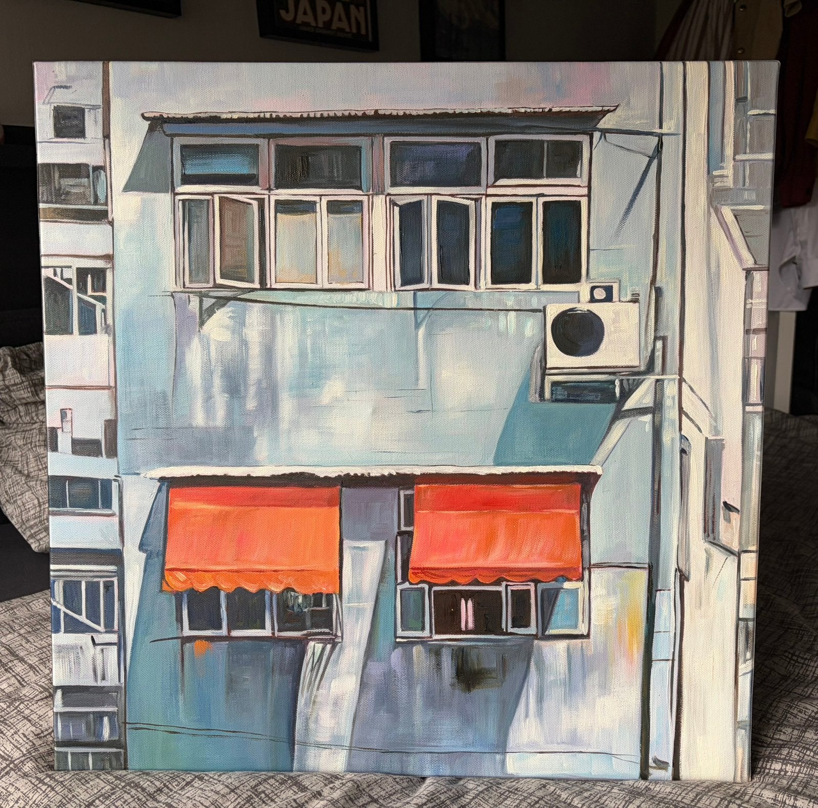 Mooi olieverf schilderij - Nicolas Durval ‘old city’, Ophalen