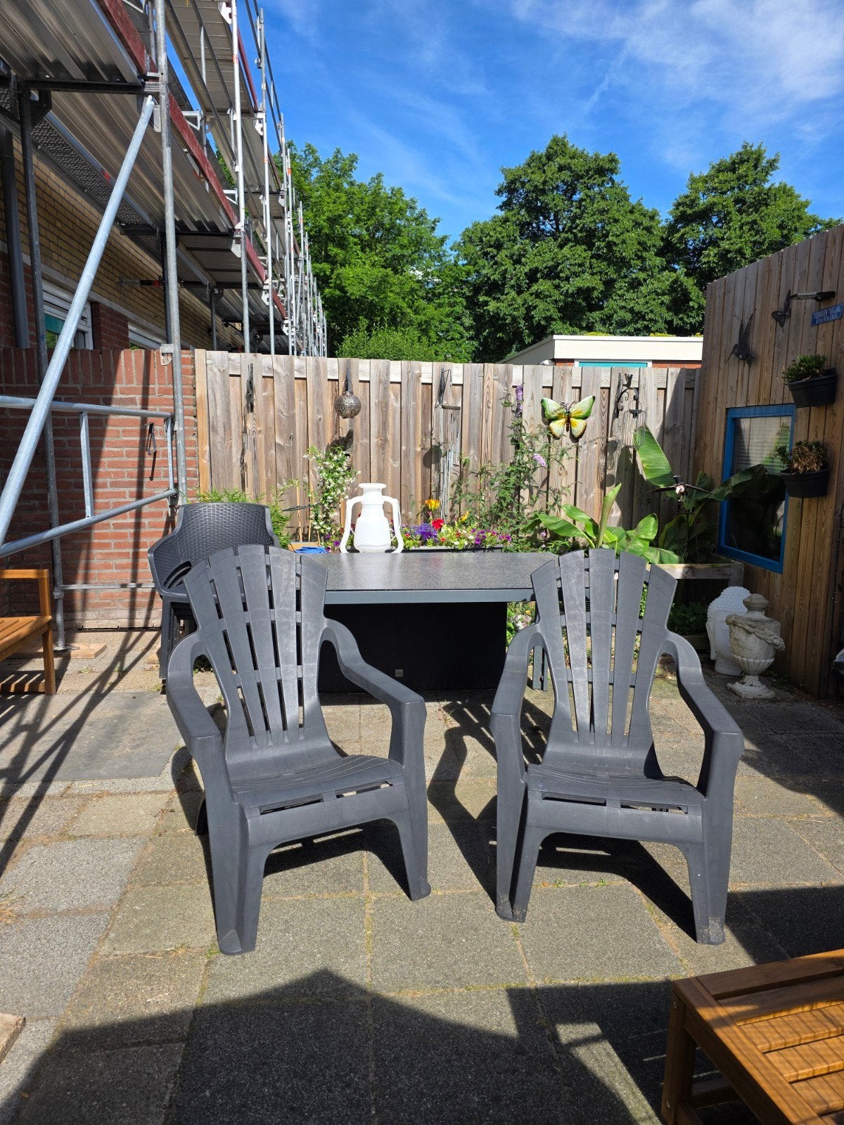 Kunststof deckchair stoelen, Tuin en Terras, Kunststof, Zo goed als nieuw, Stoel, Ophalen
