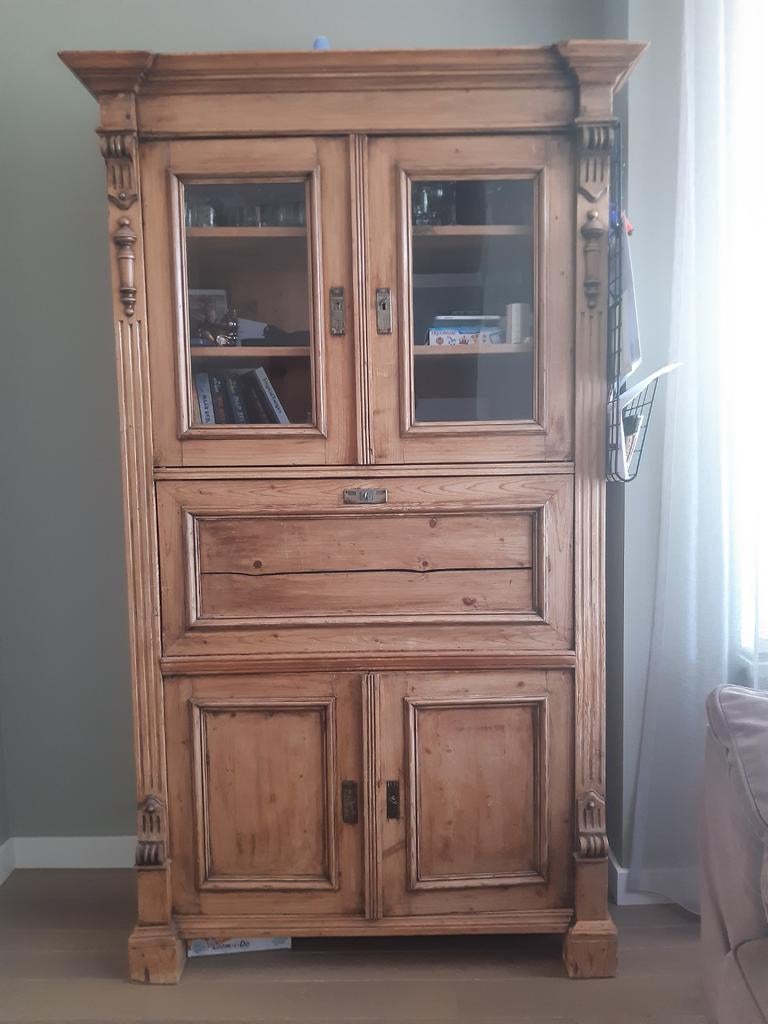 Brocante buffetkast, oude stijl, landelijk interieur., Gebruikt, Met klep(pen), Brocante en landelijk, 25 tot 50 cm