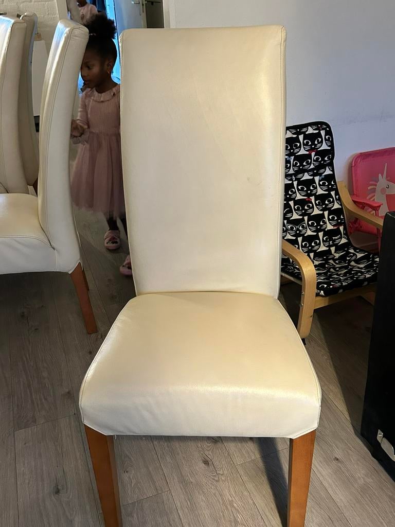 Vintage eetkamerstoelen, Huis en Inrichting, Stoelen, Ophalen, Gebruikt, Vintage design., Wit