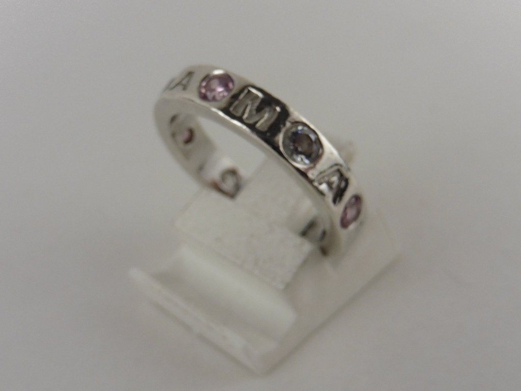 Zilveren Zinzi mamaring met zirkonia                    Z133, Sieraden, Tassen en Uiterlijk, Gebruikt, ., Ophalen of Verzenden