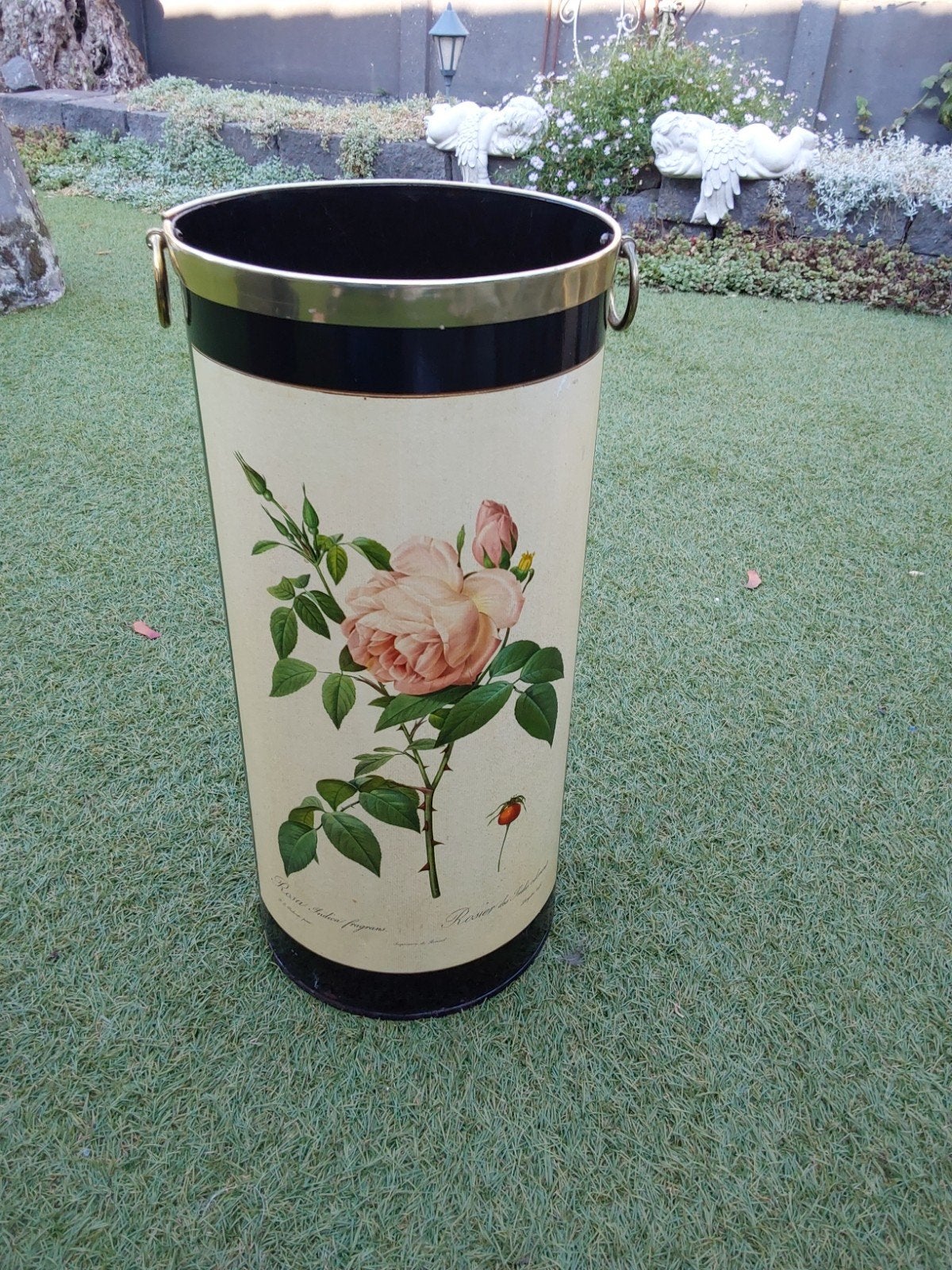 Vintage Paraplu bak Pierre-Joseph Redouté stijl, Ophalen, Gebruikt, Metaal