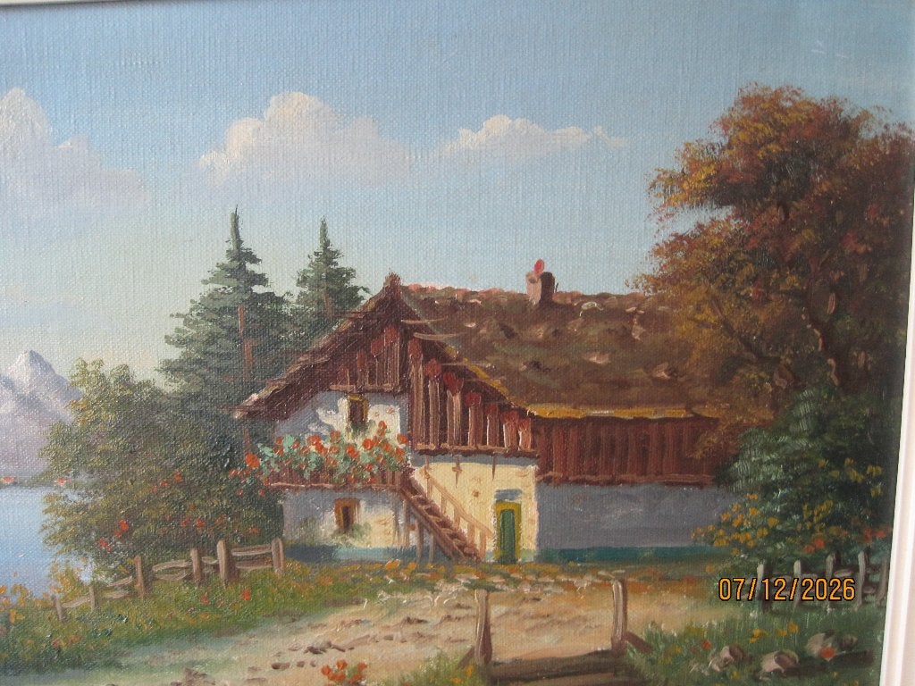 Schilderijtje op doek van Albert Torringa, Antiek en Kunst, Kunst | Schilderijen | Klassiek, Doek, Ophalen of Verzenden, Landschap