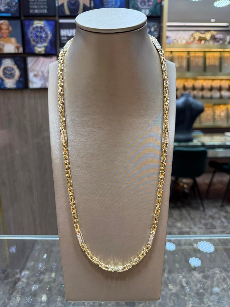 14KT Goud - 48.7 Gram - Ketting - KONING - Herenketting