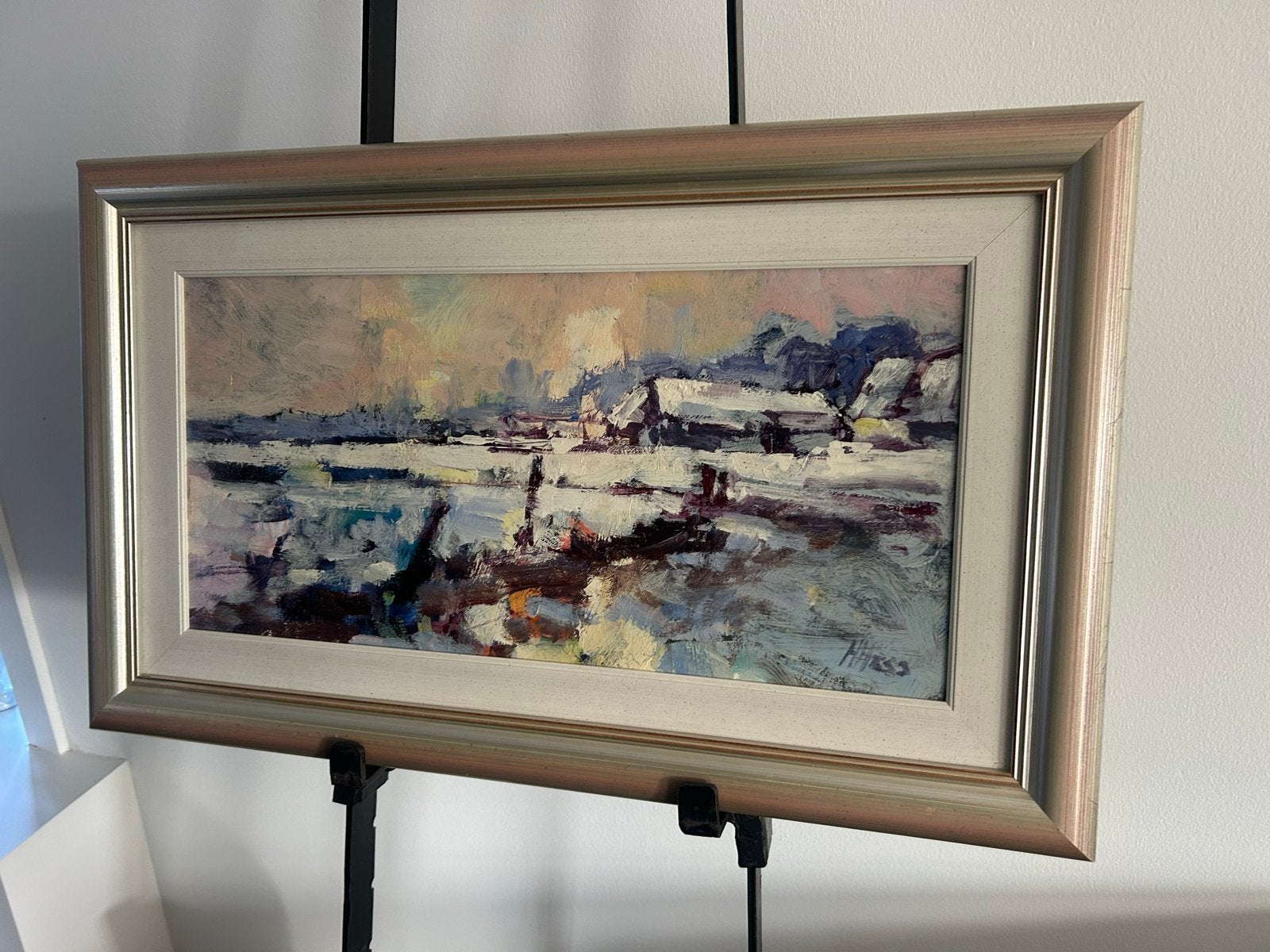 Schilderij Henry Hess - Winterlandschap, Doek, Impressionistisch, Ophalen of Verzenden, Gesigneerd