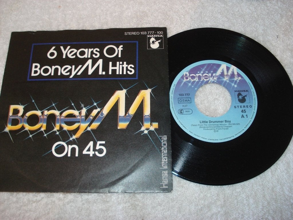Boney M  Drummer Boy  + hits Medley  Kerst Orgineel, Fotohoes, Ophalen of Verzenden, Zo goed als nieuw, Pop