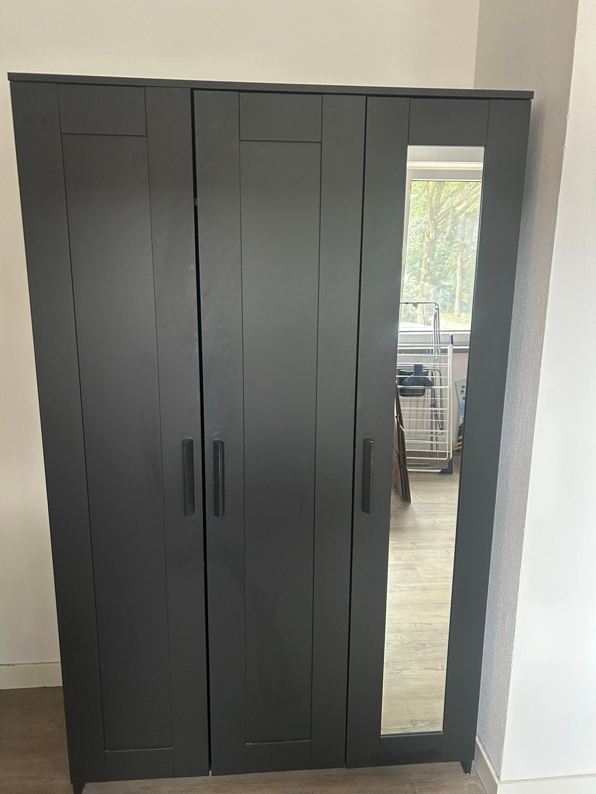 IKEA Brimnes Kledingkast met spiegeldeur, Huis en Inrichting, Ophalen, Gebruikt, 50 tot 100 cm, 150 tot 200 cm