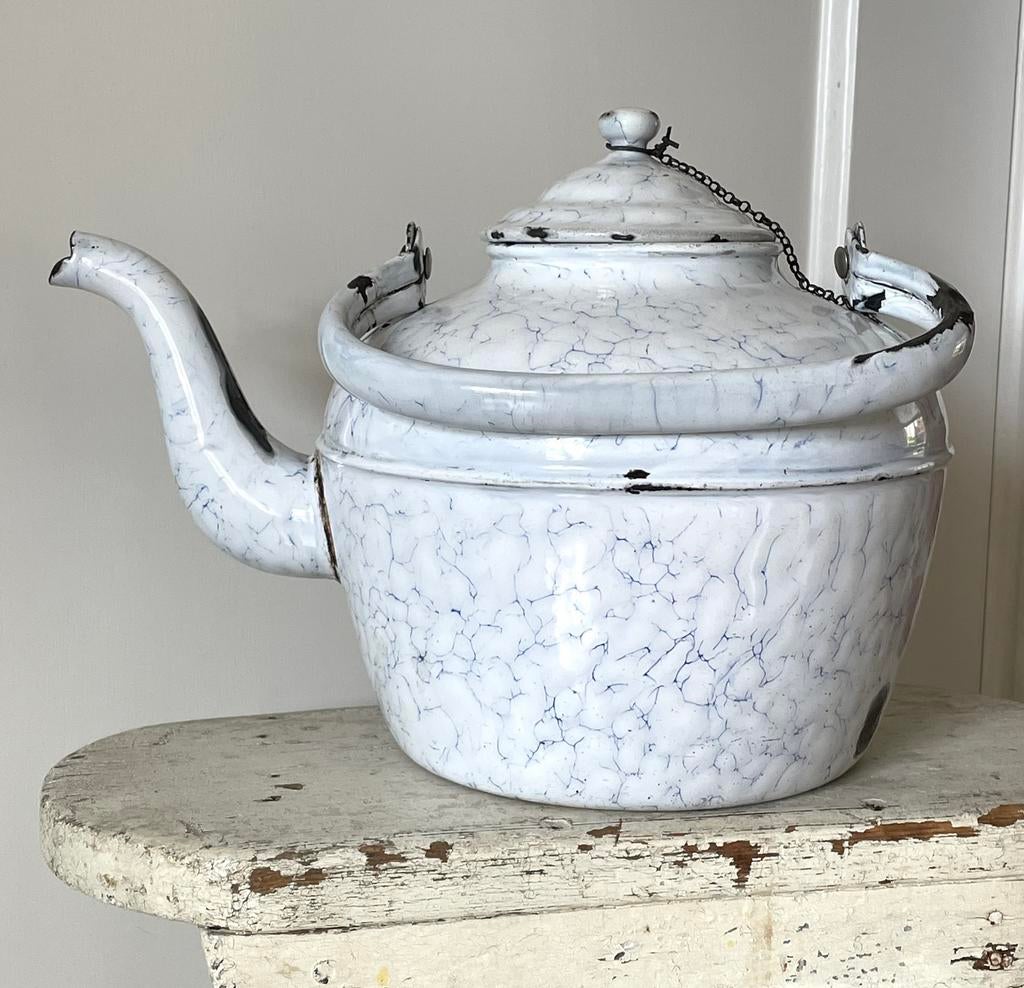 Emaille oude ketel geaderd, Ophalen of Verzenden