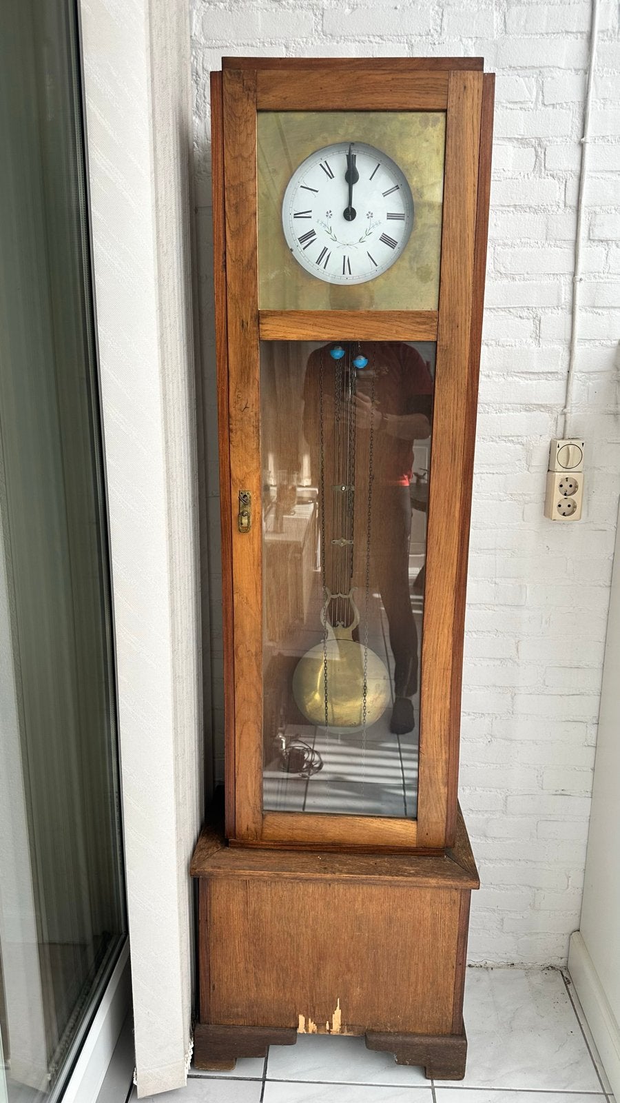 Antieke Art Deco Staande Klok (Eikenhout, ca. 1920-1940), Ophalen