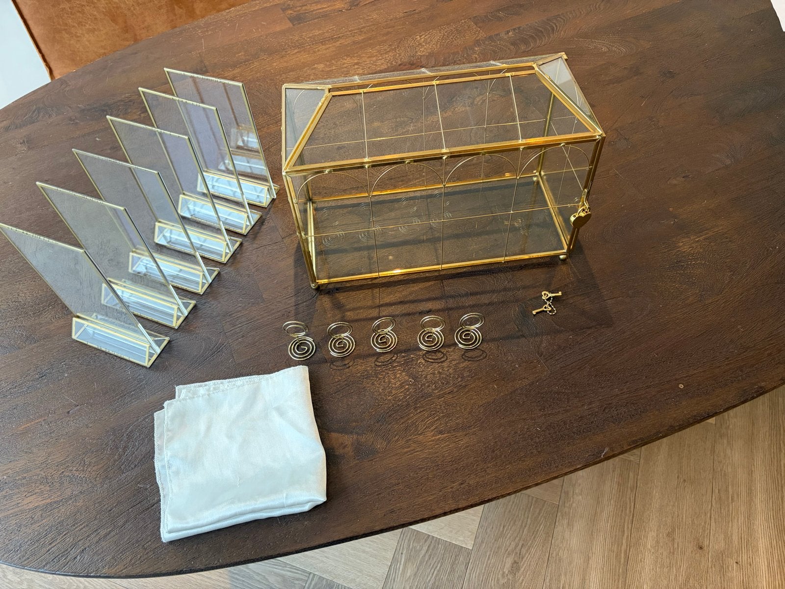 Gouden decoratieset voor bruiloft of evenement, Ophalen of Verzenden, Klassiek, Zo goed als nieuw, Goud