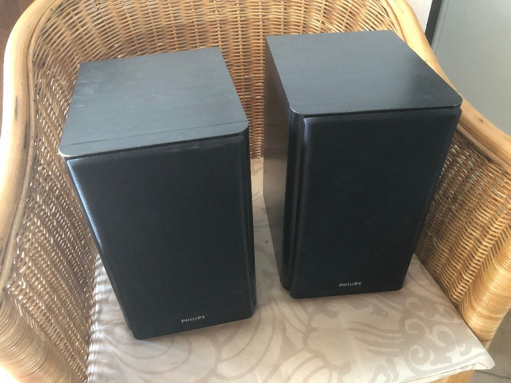 Te Koop: Setje Philips MCD Boekenplank Speakers (black), Ophalen of Verzenden, Zo goed als nieuw, Minder dan 60 watt, Philips