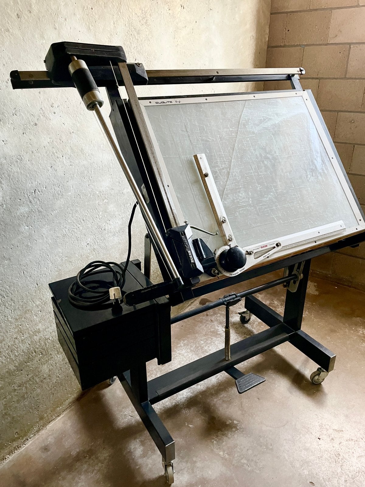 Originele (vintage) Bieffe Padova tekentafel met lichtbak, Ophalen, Gebruikt, Minder dan 130 cm, Verlichting