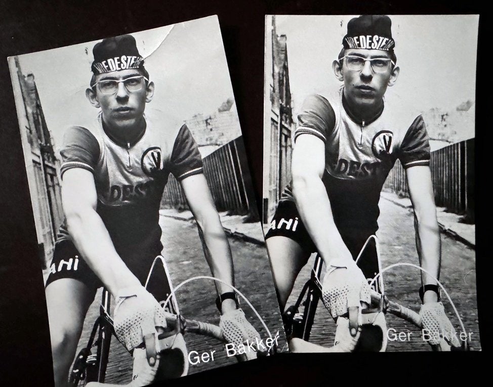 Wielrennen 2 fotokaarten VREDESTEIN–GER BAKKER– gesigneerd, Ophalen of Verzenden, Nieuw, Overige typen