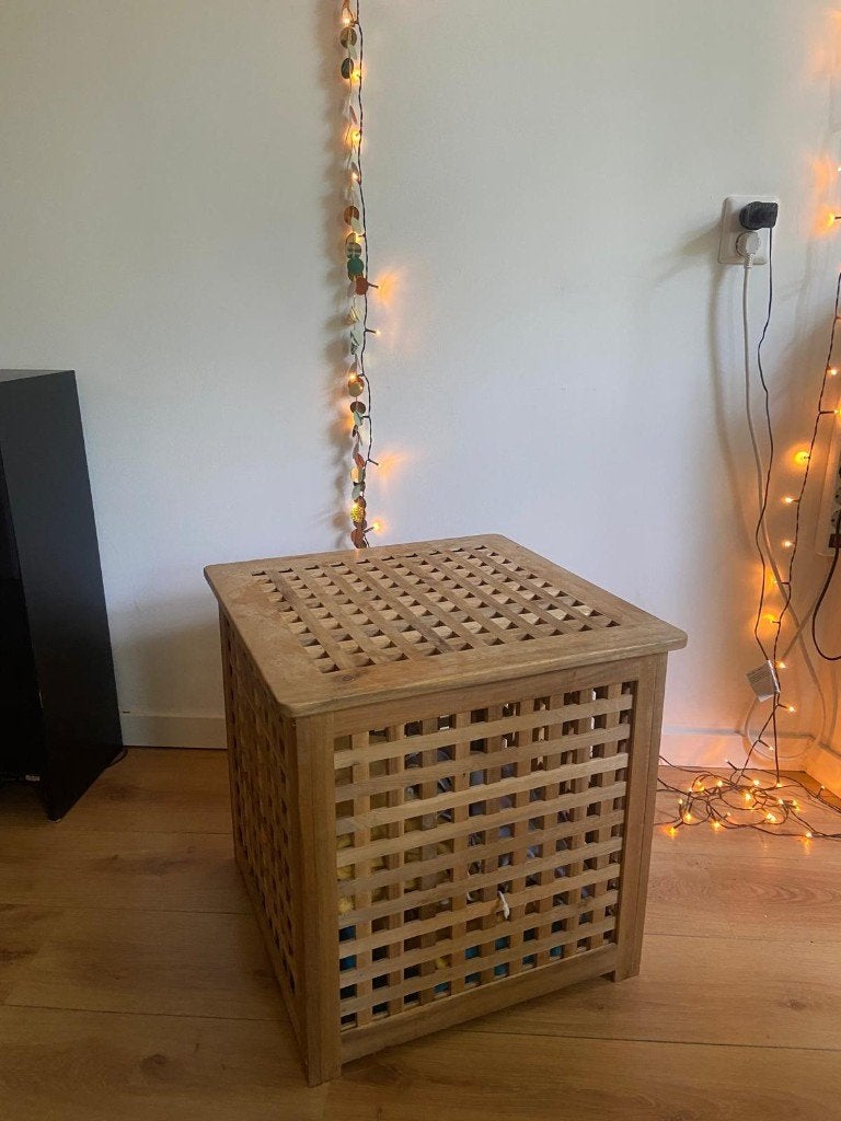 Bijzettafel en opbergbox HOL ikea, Minder dan 55 cm, Simpel, Vierkant, Zo goed als nieuw