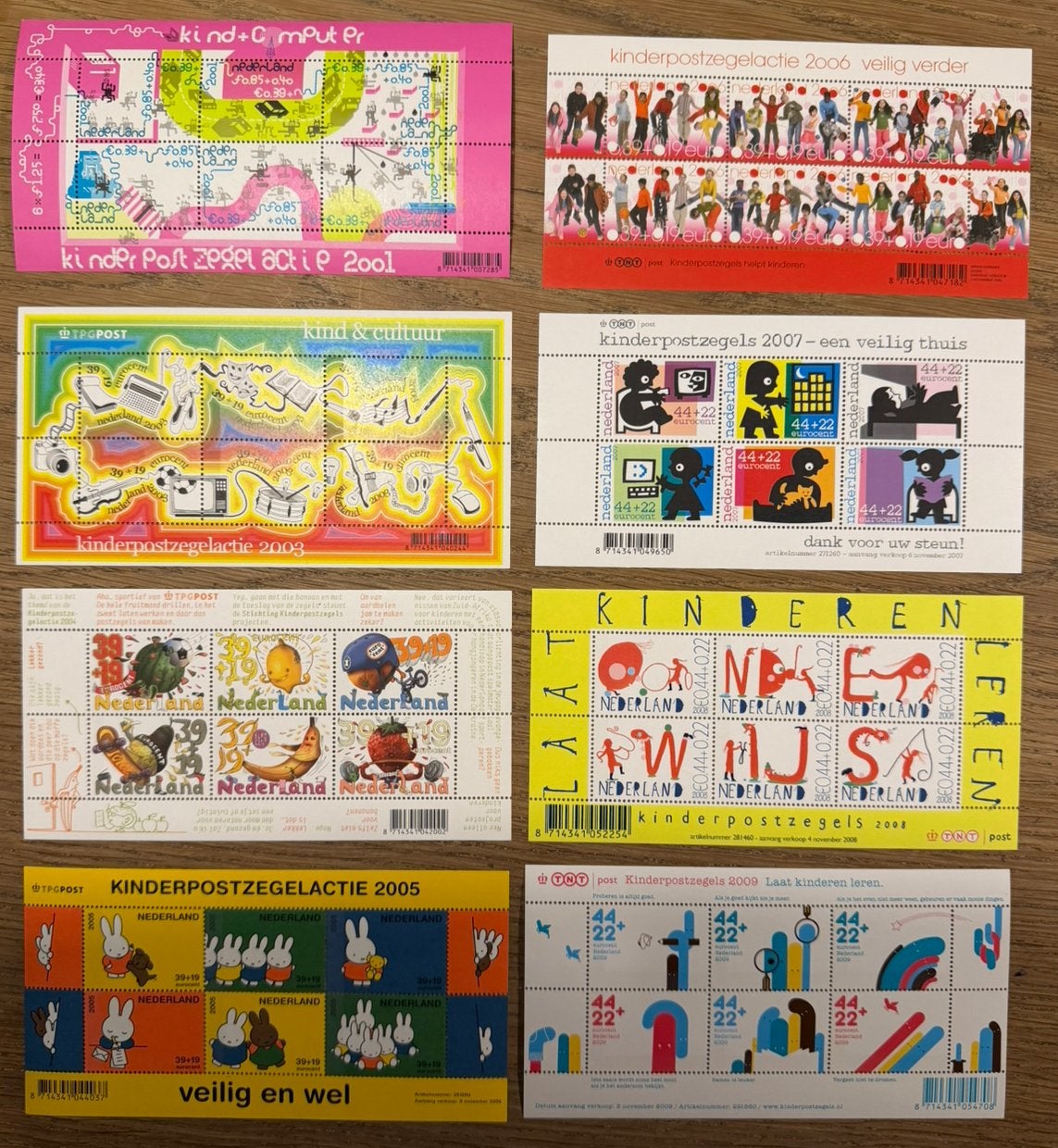 * postzegels pf. Kinderpostzegels 2001 - 2009(verschillende), Ophalen of Verzenden, Na 1940, Postfris
