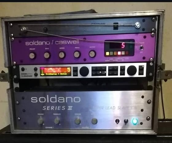 Soldano Caswell X99 en Soldano Superlead Slave 105, Ophalen, Zo goed als nieuw, 100 watt of meer