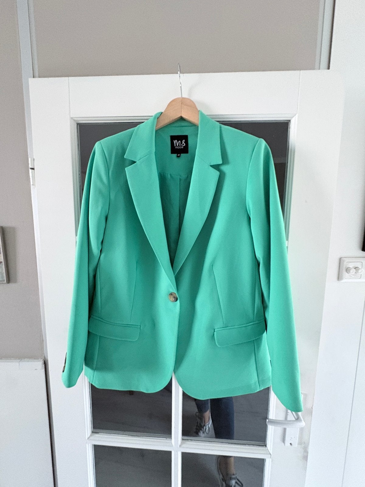 Groene blazer M&S maat 46., Maat 46/48 (XL) of groter, Ophalen of Verzenden, Zo goed als nieuw, Jasje