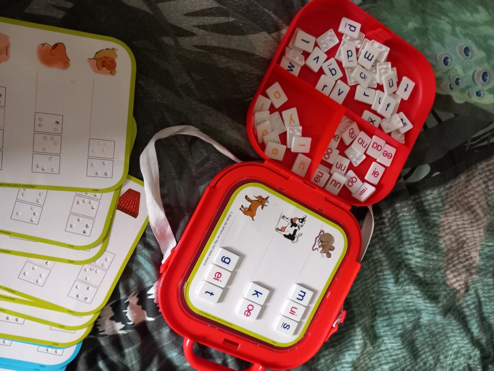 Jumbo ik leer lezen koffer met 30 kaarten en letters, Ophalen of Verzenden, Gebruikt, Taal en Lezen