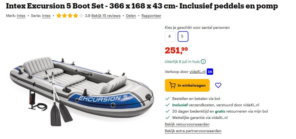Intex rubberboot + outwave elektrische buitenboordmotor, Ophalen, Zo goed als nieuw