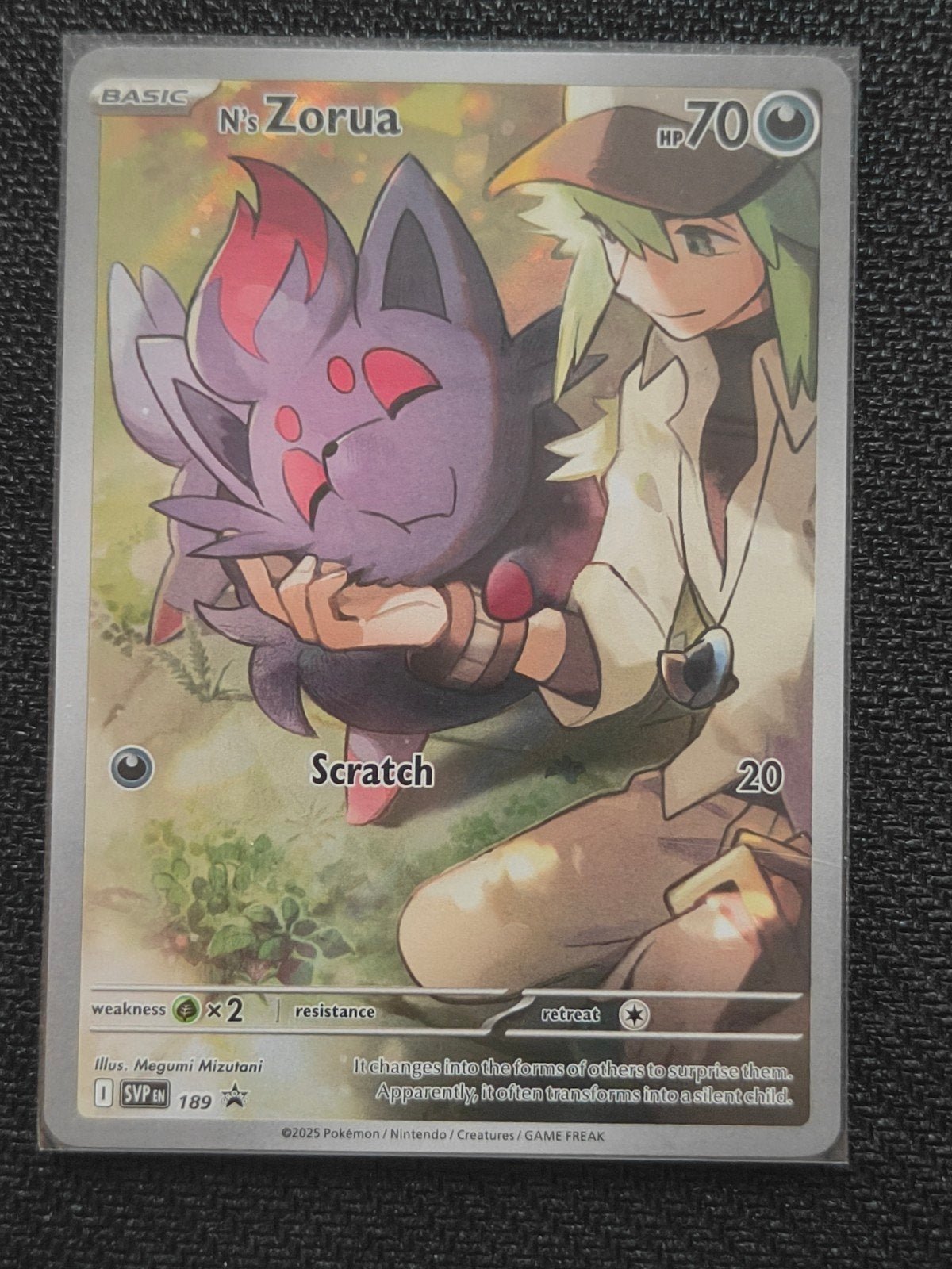N's Zorua SVP 189 NM Pokemon Kaart, Ophalen of Verzenden, Zo goed als nieuw, Losse kaart