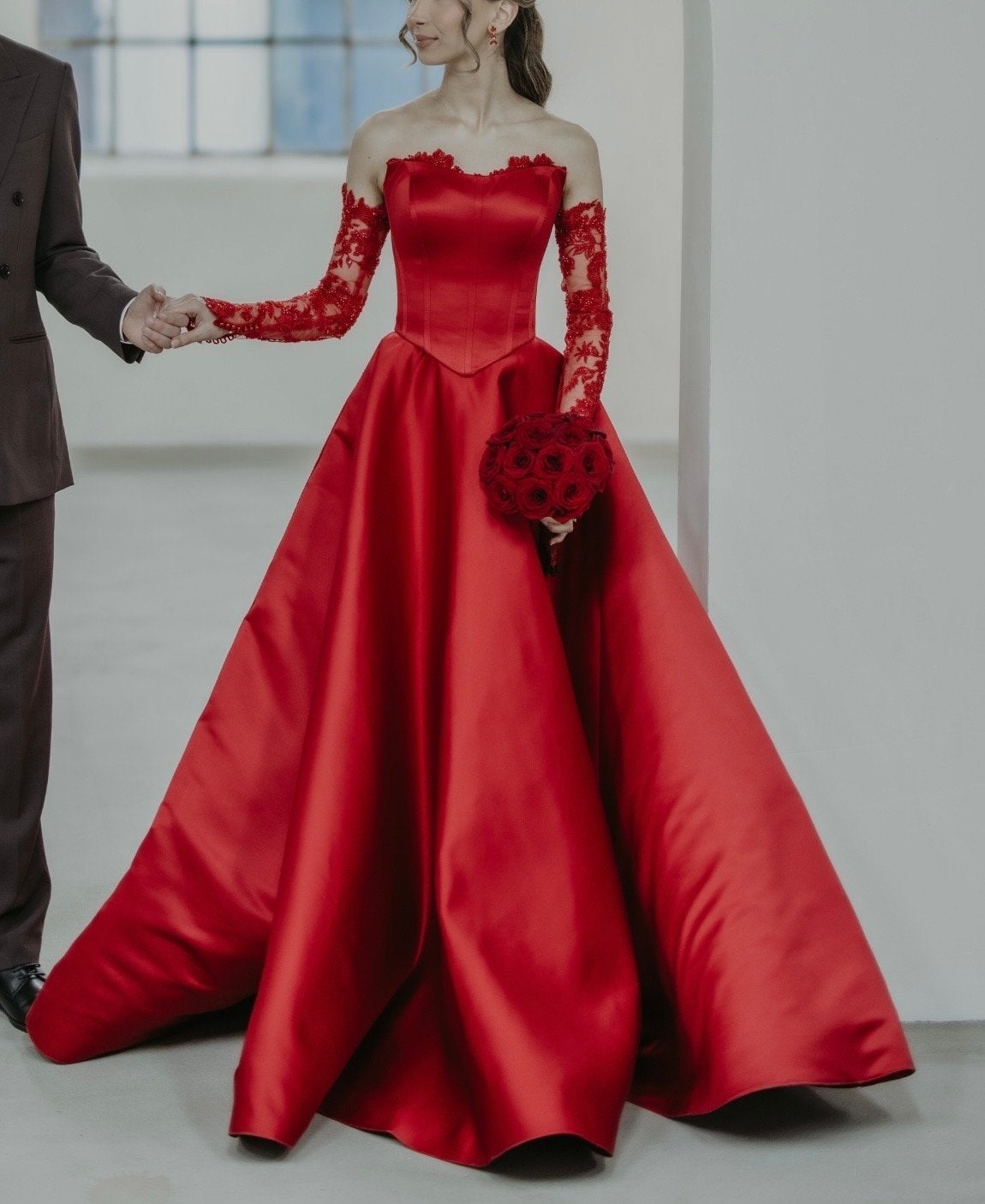 Kina elbise / henna jurk, Ophalen of Verzenden, Zo goed als nieuw, Rood, Trouwjurk
