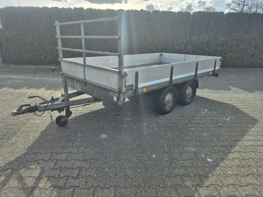 Impex Plateau Aanhanger - 1.80x3.30m - 2 Ton Laadvermogen, Ophalen