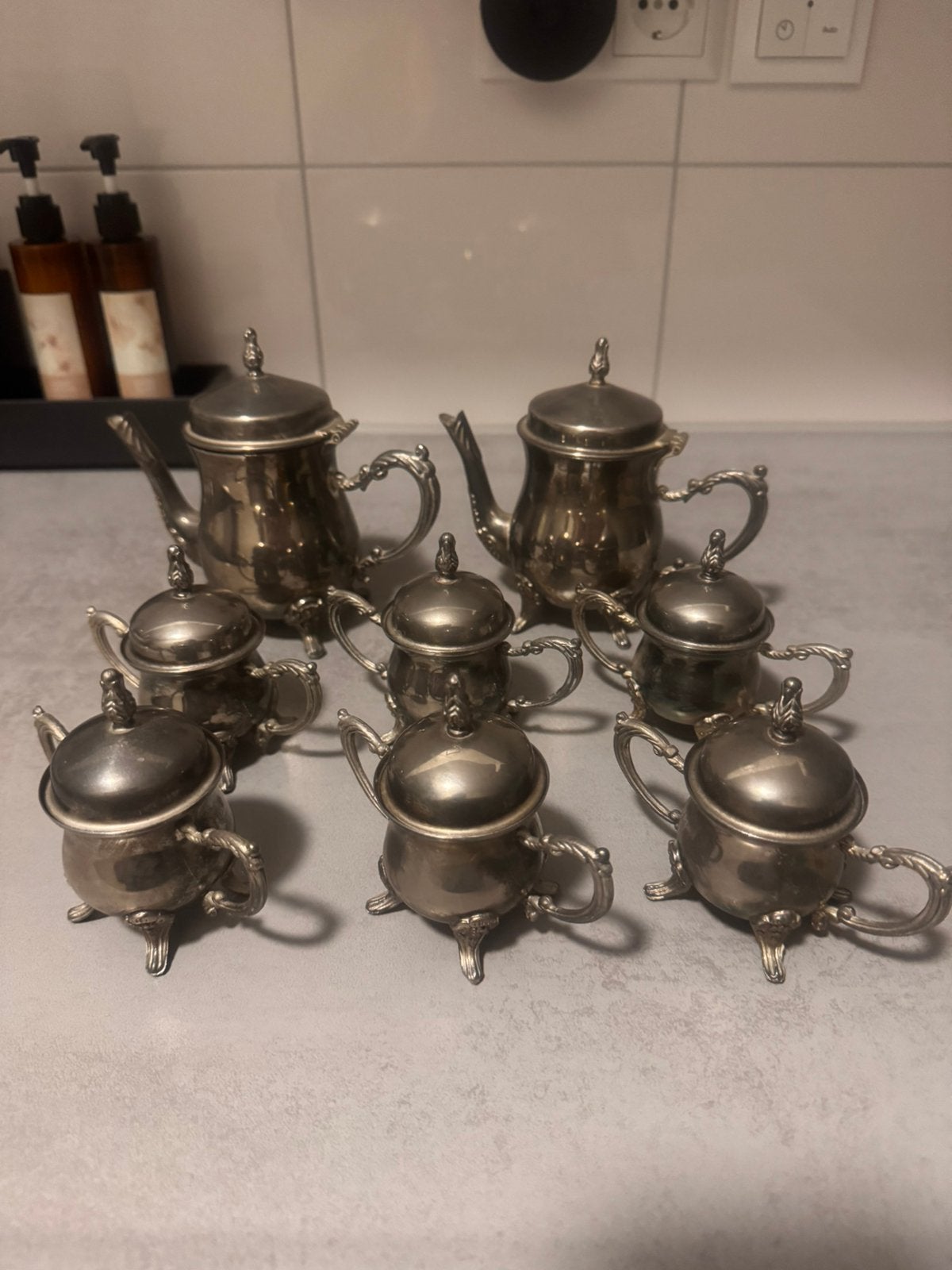 Thee/koffieset, Ophalen, Zo goed als nieuw, Pot, Bus of Blik