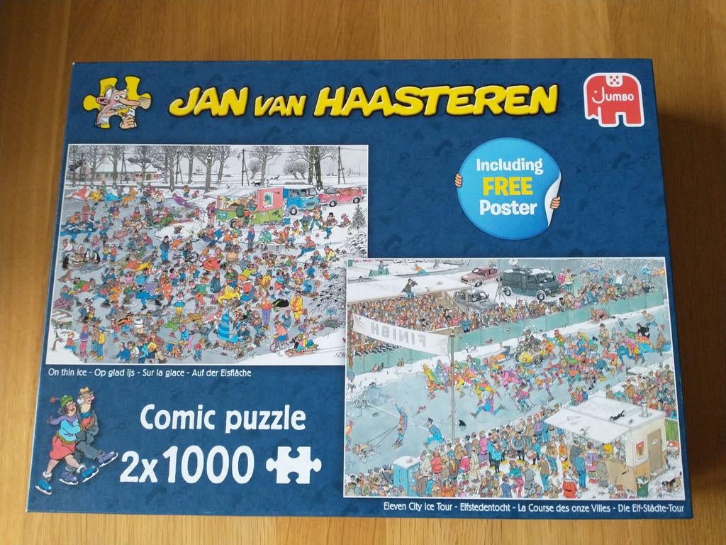Jan van Haasteren puzzels 2 stuks a 1000 stuks, Ophalen of Verzenden, 500 t/m 1500 stukjes, Zo goed als nieuw