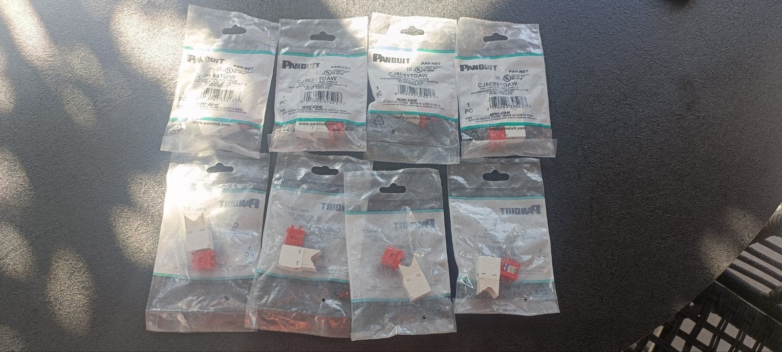 8x Panduit CJ5E88TGIW Mini-Com CAT5E RJ45 Jack Module, Computers en Software, Pc- en Netwerkkabels, Ophalen of Verzenden, Nieuw