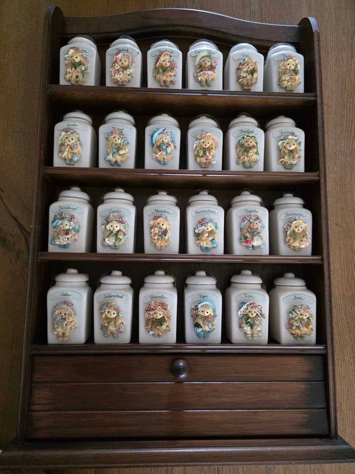 Vintage kruidenpotjes potjes met rek, Ophalen, Overige materialen, Overige stijlen