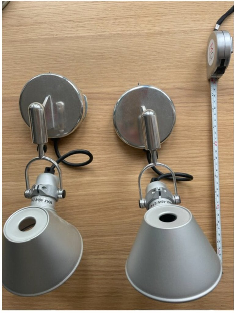 2 wandlampen Artemide, Ophalen, Gerichte verlichting, E14 (klein), Zo goed als nieuw