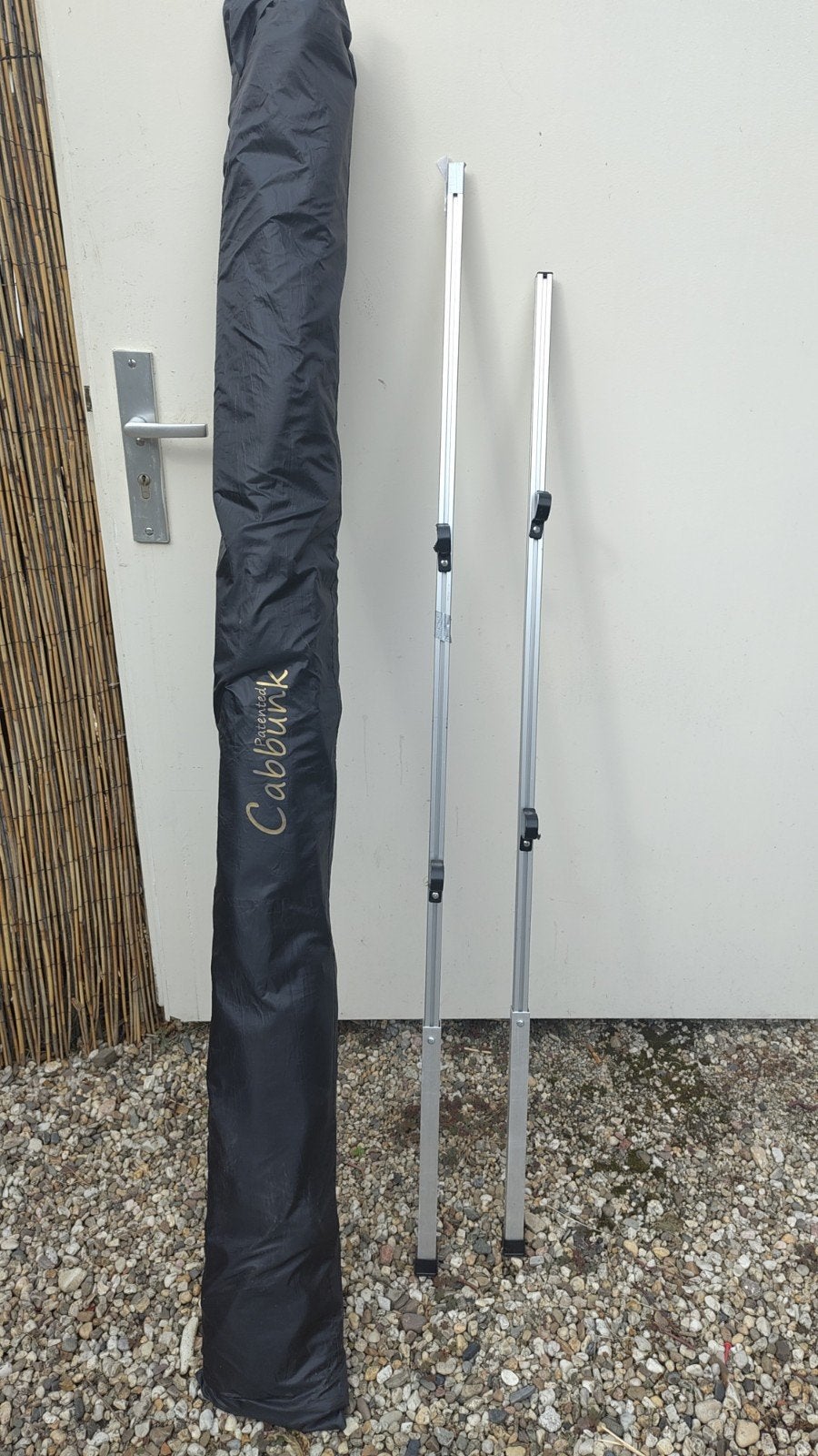 Cabunk Twinbed met stokken en opbergtas  voor camper, Ophalen, Gebruikt