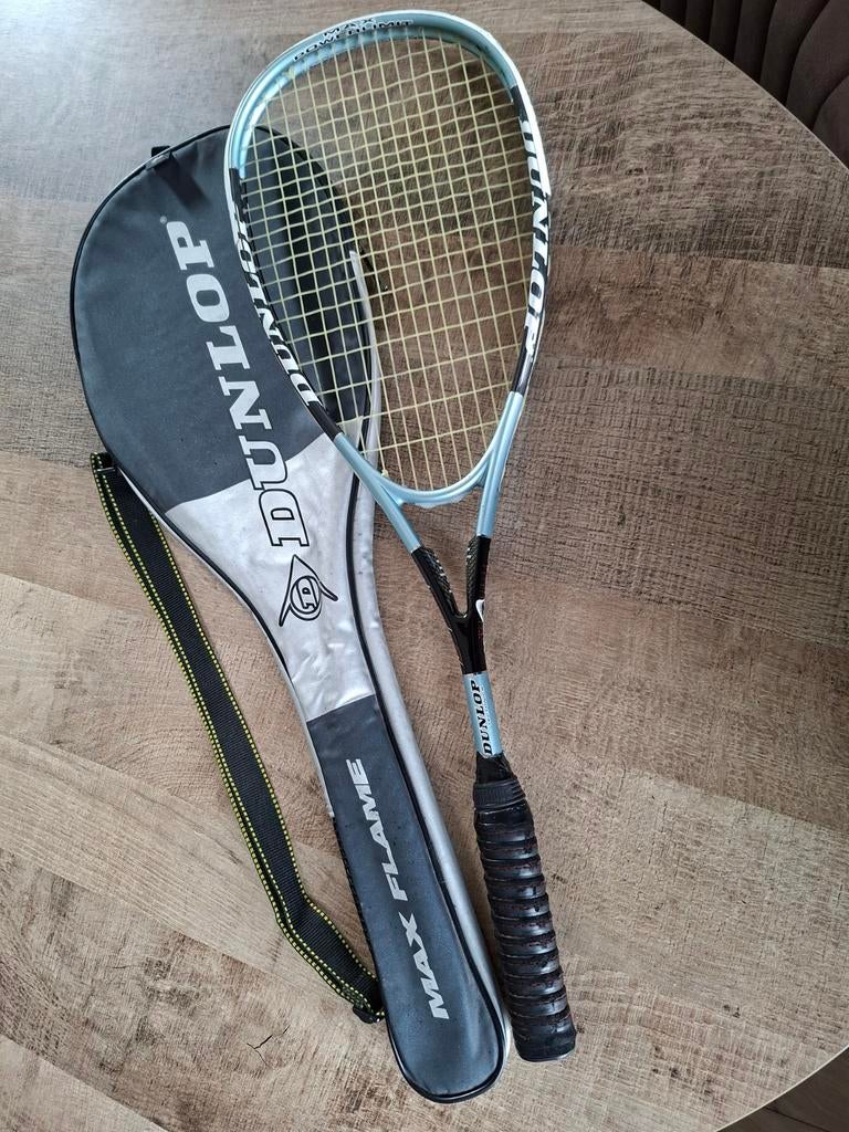 Dunlop Max Flame Squash racket met hoes, Sport en Fitness, Squash, Gebruikt, Met hoes, Ophalen of Verzenden