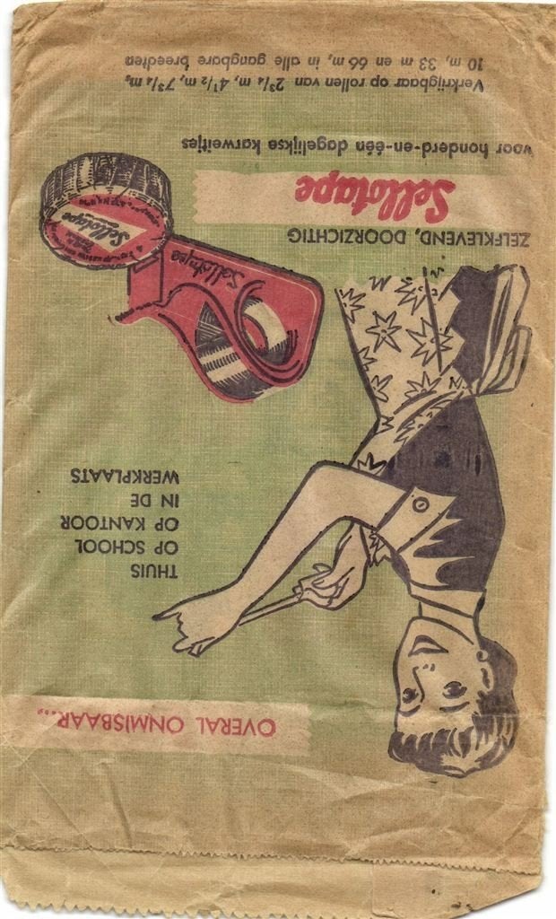 Sellotape zakje - oud verpakkings zakje - jaren 60?, Ophalen of Verzenden, Overige typen