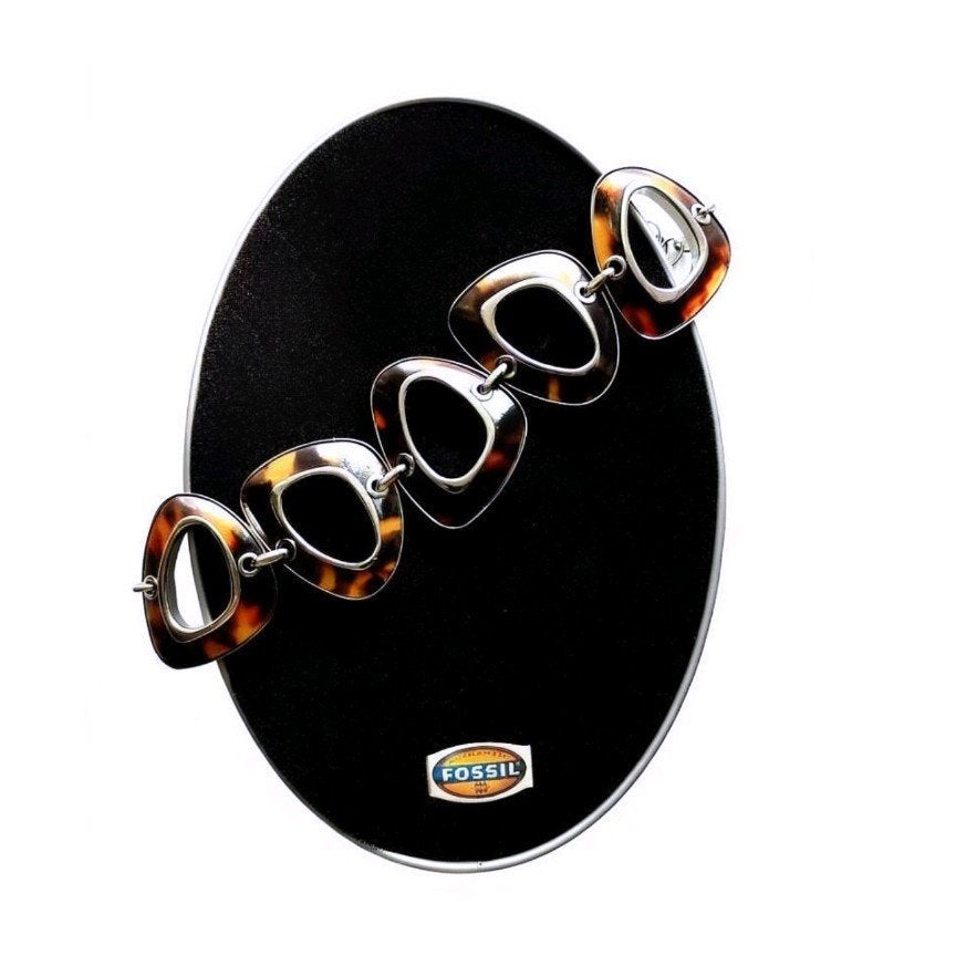 Fossil stalen armband met originele doos, Ophalen of Verzenden, Gebruikt, Zilver, Staal