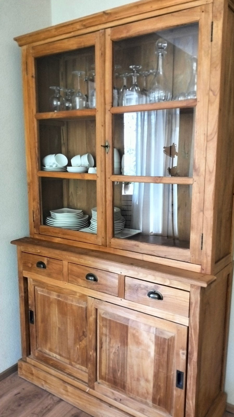 Mooie teakhouten buffetkast, Huis en Inrichting, Kasten | Buffetkasten, Ophalen, Gebruikt, 200 cm of meer, Teakhout