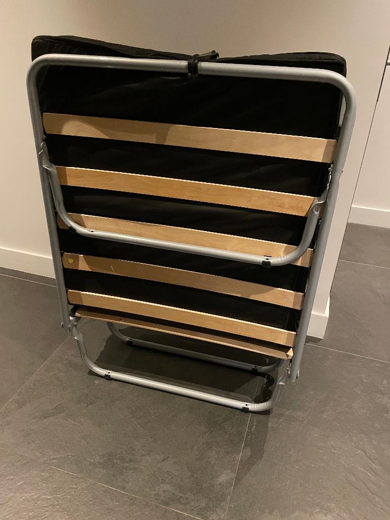 Logeerbed inklapbaar, Ophalen, Eenpersoons, Grijs, 190 cm of minder