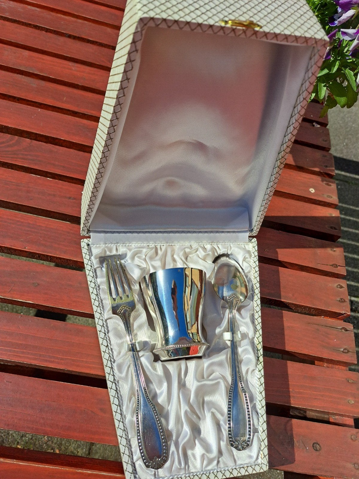 Vintage verzilverde bestekset uit Frankrijk., Ophalen of Verzenden