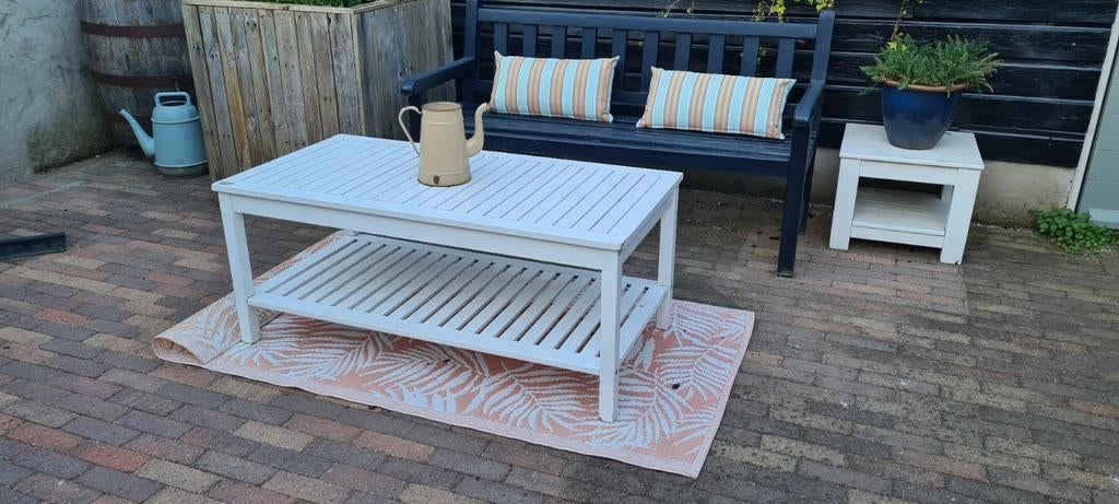 Tuinbank en tuin/lounge tafel., Ophalen, Minder dan 45 cm, Gebruikt, Modern landelijk