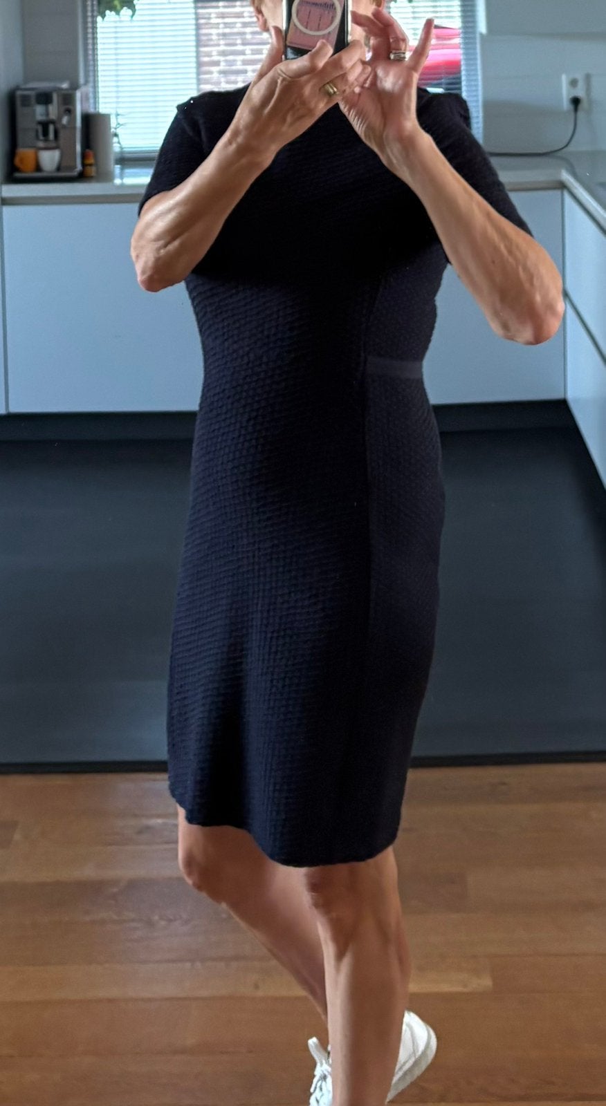 Jurk Promiss maat M, Maat 38/40 (M), Blauw, Ophalen of Verzenden, Knielengte