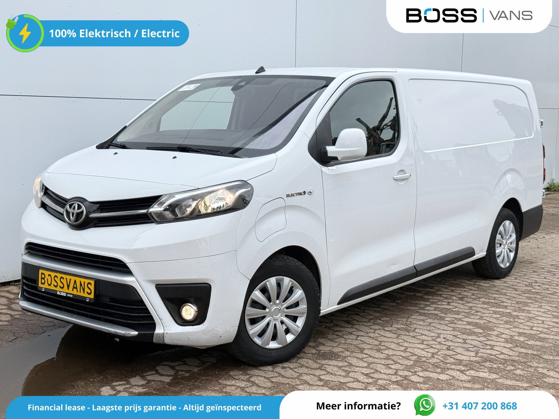 Toyota PROACE Electric 75kWh 136PK L2 Elektrisch 93.3% (SOH), Auto's, Gebruikt, Zwart, Wit, Verwarmde buitenspiegels