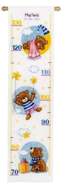 Borduurpakket groeimeter sleep tight teddy bears pn0148744, ., Nieuw, Ophalen of Verzenden, .