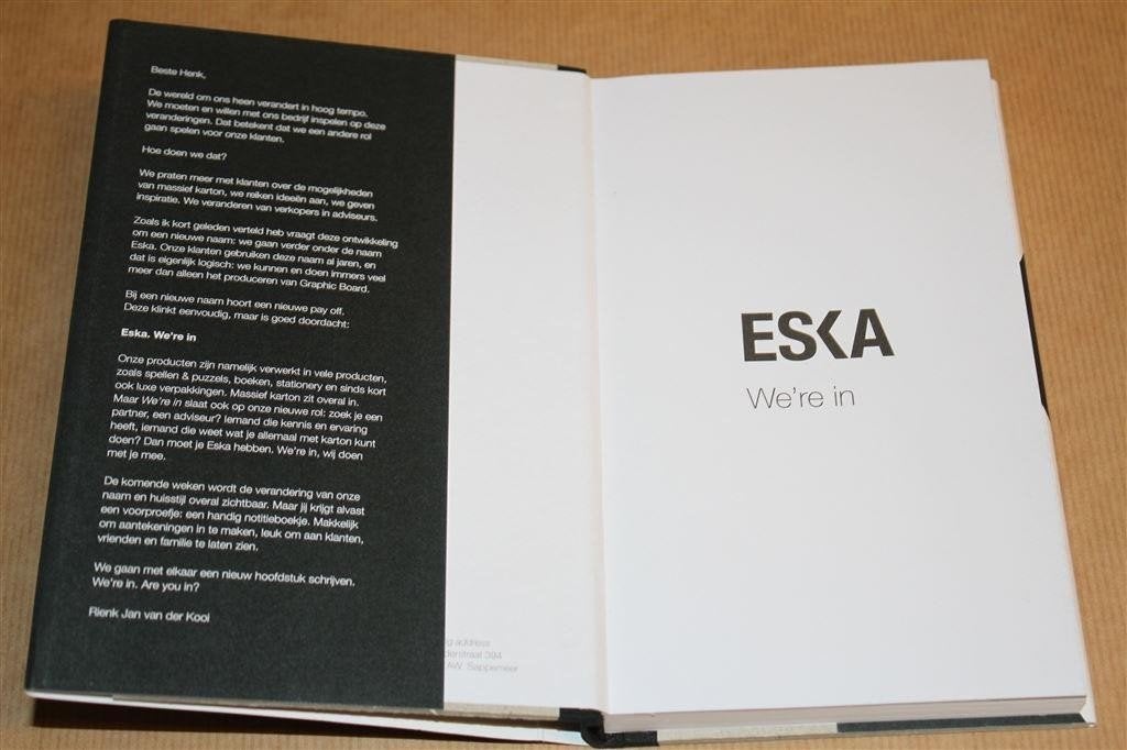 Eska. We're in. Notitieboekje [Karton], Ophalen of Verzenden, Zo goed als nieuw