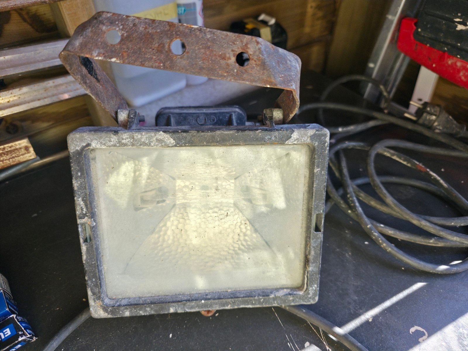Oude bouwlamp met 3 reservelampen (300W en 500W), Ophalen of Verzenden, Gebruikt, 500 watt of meer, Lamp met armatuur
