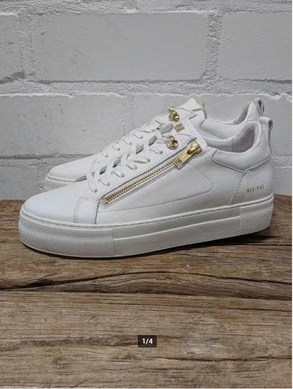 Red Rag - Mooie wit leren sneakers maat 42 - Nieuw €175, Kleding | Dames, Schoenen, Wit, Nieuw, Ophalen of Verzenden, Sneakers of Gympen