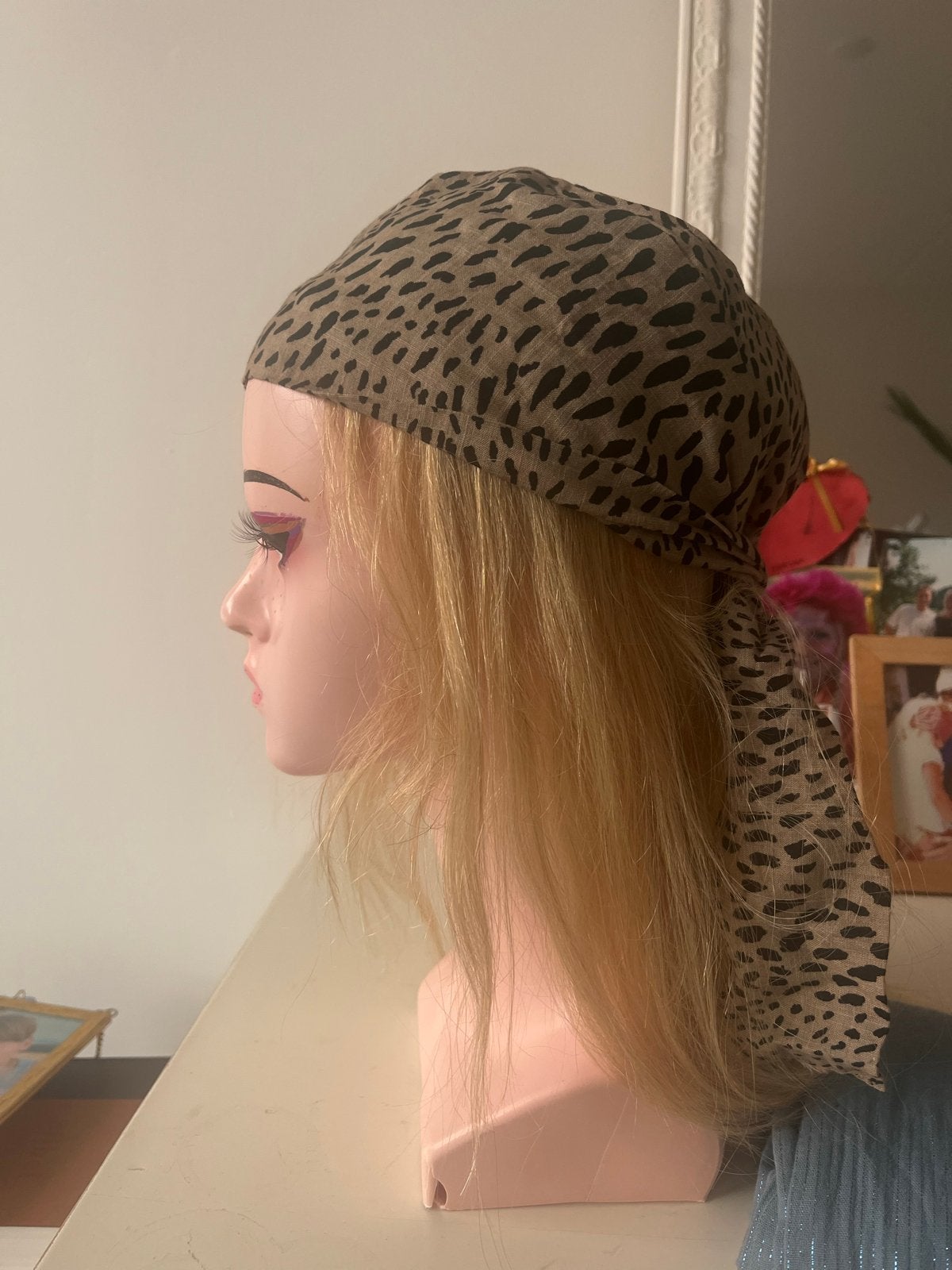 Alopecia/chemo mutsje met stoere panterprint, Ophalen of Verzenden, Nieuw, One size fits all, Hoed