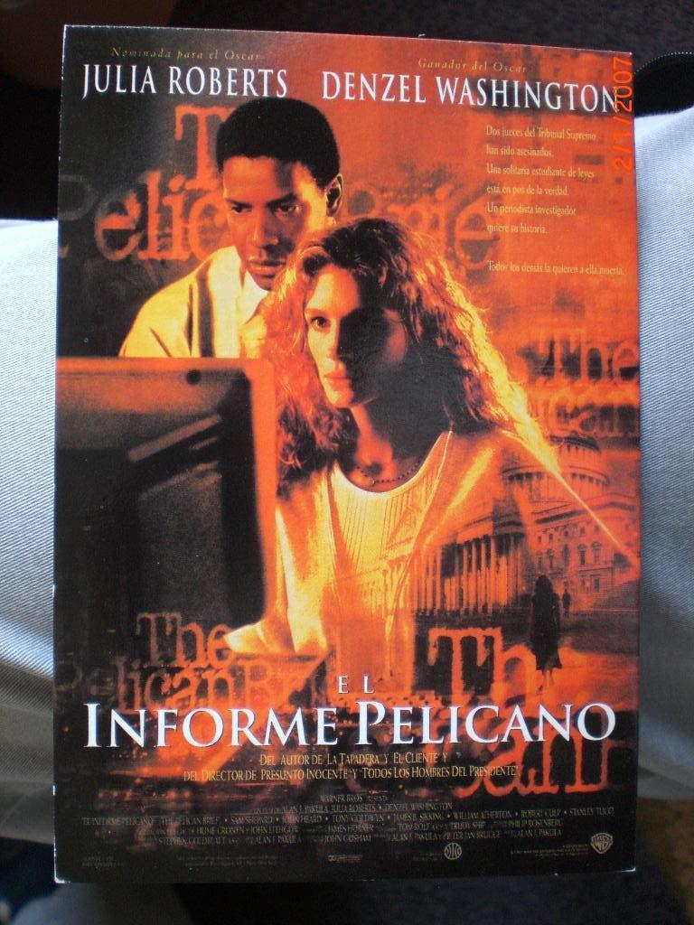 kaart Julia Roberts Denzel Washington in 'The Pelican Brief, Ophalen of Verzenden, 1980 tot heden, Ongelopen, Sterren en Beroemdheden